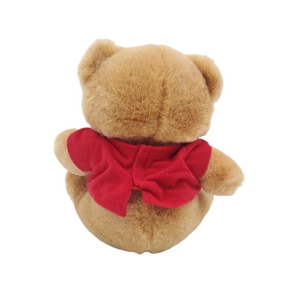 Vintage Russ Brown Teddy Bear Stuffed Animal Plush Red I Love You Shirt 9" Plush - Picture 4 of 7